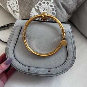 Chloe Nile Bracelet Leather Crossbody Bag in Light Airy Gray
